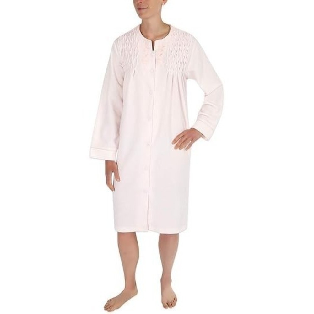Miss‎ Elaine Robe - Women's Brushed Back Terry Short Snap Robe